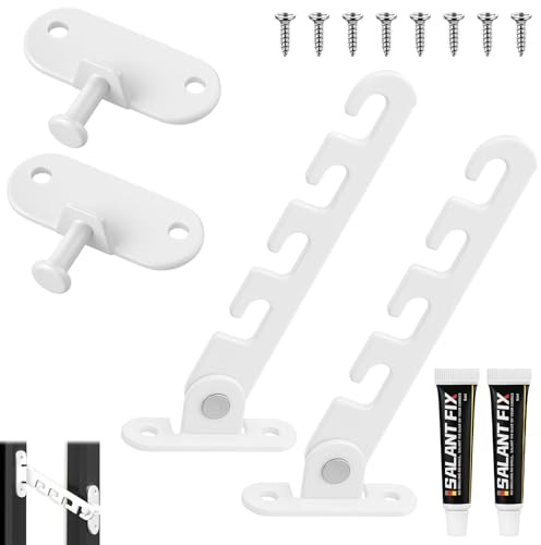 2 Stück Fensterfeststeller, Kippfenster Feststeller Metall, Fensteröffnung Geeignet für Jedes Fenster mit Schrauben,zum Einstellen der Fensteröffnung 10.5cm