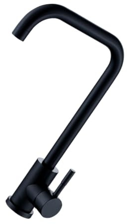 XANAYXWJ Rubinetti lavello da Cucina con Rubinetto Verniciato Nero, in Acciaio Inox, Girevole, Vernice per Forno, Acqua Calda e Fredda
