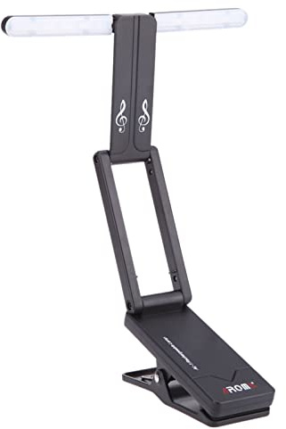 POENVFPO AL-1 Lampada LED Ricaricabile per Leggio, Lampada Portatile con Clamp/Holder e Ricarica USB, Doppia modalità di luminosità, Durata della Batteria di 6 Ore per Pianoforte e Spartiti