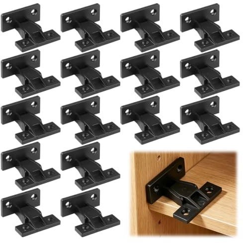 16 Pairs Push in Panel Clips, ABS Press Fit Plinth Fasteners Fittings Hidden Furniture Panel Board Connectors, Quick Push Fittings for Kitchen Cabinets Bathroom Panels Wardrobes