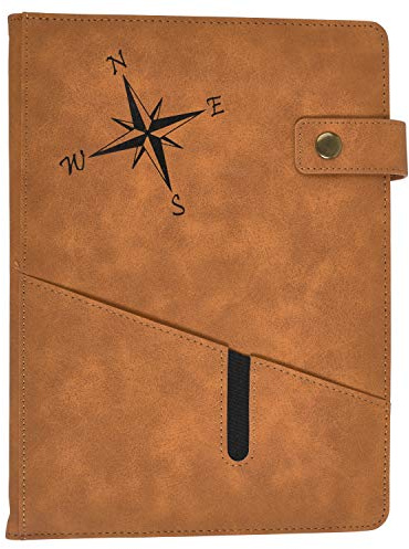 The Amazing Office Compass Rose Nachfüllbares Schreibtagebuch, Schnappverschluss, Kunstleder, 12,7 x 20,3 cm, 200 linierte Seiten, Reisetagebuch, Qualitäts-Notizbücher von (braun)