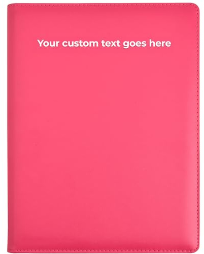 Arpan Personalisierter Text 24 Hüllen 48 Seiten A4 Präsentationsmappe Dokumentenmappe Aktenmappe Präsentationsbuch Portfolio Professionelle Konferenzmappe Kunstleder (Pink)