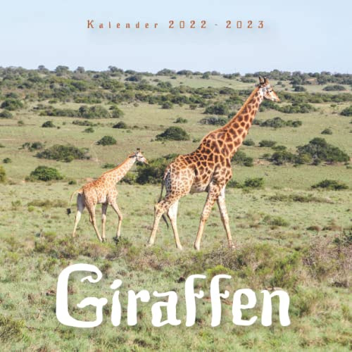 Giraffen Kalender: Wandkalender 2022 2023 - 8.5x8.5 inches - Geschenke für Familie und Freunde