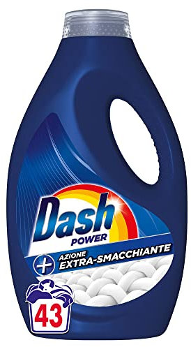 Dash Power Detersivo Lavatrice Liquido, 43 Lavaggi, Azione Extra Smacchiante, Extra Efficacia Nel Rimuovere Le Macchie, Efficace Anche A Bassa Temperatura