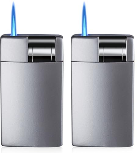 Nizirioo 2 Mecheros de Tormenta Con Llama Jet: Encendedor Rellenable Resistente Al Viento, Palanca de Encendido (Vendido Sin Gas)