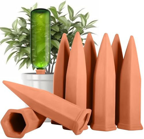 Frasheng Cône d’arrosage Argile, Lot de 8 Systèmes D'irrigation Automatique, Irrigation Goutte à Goutte Kit pour Plantes en Pot, Irrigation des Plantes pour Jardin, Plante D'intérieur, Fleurs