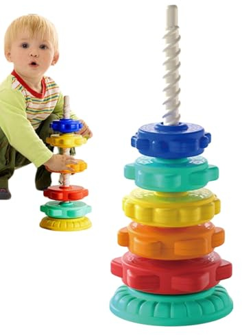 ccuzs Jouets Éducatifs À Rotation | Anneaux De Pile Arc-en- | Jouets Sensoriels pour Tout-Petits, Jouets Sensoriels Empilables, Anneaux De Pile De Rotation, Empilage De Jouets Arc-en-