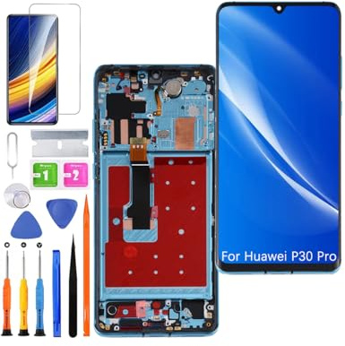 Écran pour Huawei P30 Pro VOG-L29 VOG-TL00 VOG-L04 TFT Aurora avec Cadre | Sans Empreinte Digitale，avec Kit de réparation，TFT LCD，Affichage HD，Remplacement d'écran,non Courbé,pour Modèle:VOG-L09