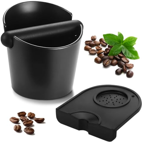 Espresso Coffee Knock Box, Coffee Machine Accessories, 4.4Inch Coffee Knock Bin, Barista Knock Box for Coffee Ground, Removable Knock Bar and Non-Slip Base Espresso Accessories