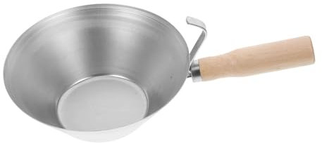 DOITOOL Bandeja Para Enlucir y Pala Para Cemento Pequeña, Mango De Madera, Acero Inoxidable Resistente, Ergonómica, Para Construcción y Paneles De Yeso, Herramienta Versátil De Albañilería
