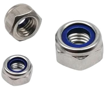 Selbstsichernde muttern Edelstahl-Sechskant-Nylock-Kontermutter mit Nyloneinsatz, selbstsichernde Mutter M2,5 M3 M4 M5 M6 M8 M10 M12 M16 DIN985 316 A4(2pcs M16)