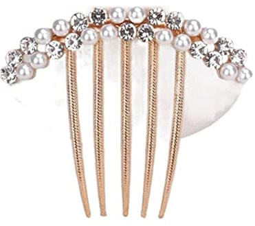 Haarkamm Damen Legierung Haar Seitenkamm Brautschmuck Haarspange Kamm Hochzeit Haarkamm Perle Kristall Haarschmuck Haarkamm Zum Stecken(A)