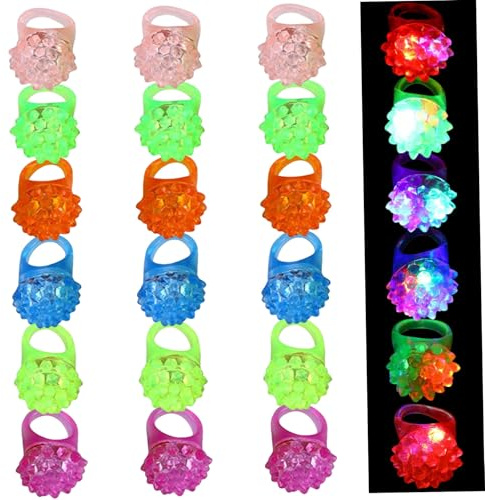 Csafyrt 24 pcs anneaux flash anneaux d'éclairage coloré avec des nids de poule brillent dans les feux de doigt sombres accrocheurs et accrocheurs