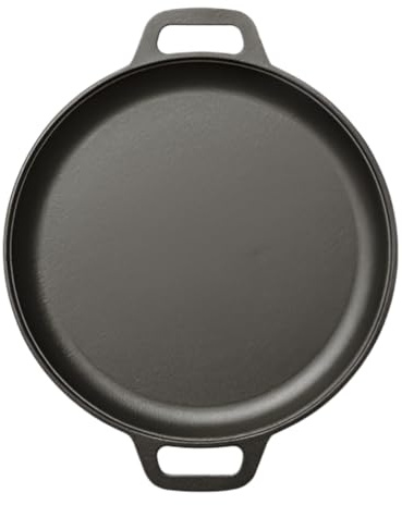 Vocdikficy Padella da In Ghisa per Barbecue, Padella Antiaderente per Pizza e Pancake con Doppio Manico, Padella per Cucinare Bistecche, Maiale e Pollo, Padella per Cucinare