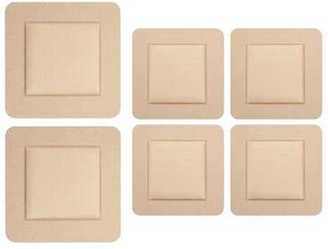 6 Stück Dekubitus Pflaster, Schaumverband 5×5cm und 7,5×7,5cm, Silikon Pflaster, Wundpflaster für leichte Wunden, atmungsaktiv und hautfreundlich