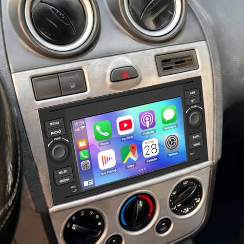 4+64G Android 13 Autoradio Multimédia avec sans Fil CarPlay Android Auto pour Ford Fiesta 2005 2007 2008, 7 Pouces écran Tactile Radio Stéréo avec Navigation GPS Mirror Link FM SWC Bluetooth
