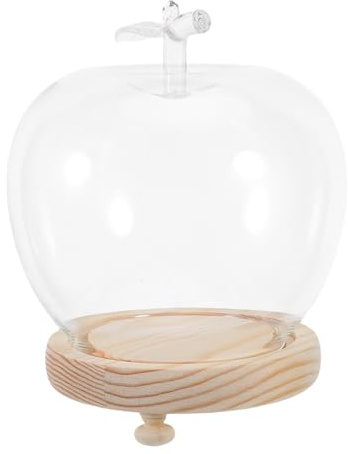 COHEALI Couvercle de Fleur éternelle en Verre avec Base en Bois, Protection Contre la poussière et humidité, Exposition Claire pour Figurines et décorations dans Tout Espace, 16,5 x 12,5