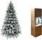 SHATCHI 6ft/1.8m Lapland Fir Snow Covered Bushy Artificial Christmas Tree Flocked 935 PE/PVC Tips Hinged Branches Metal Stand Xmas Home Snowy Decorations, Green, 180CM