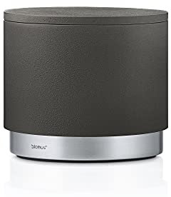 blomus -ARA- Aufbewahrungsdose aus Polystone / Edelstahl, Anthrazit, trendige Schmuckablage, Baddose mit Deckel, universelle Dose, Badaccessoire (H / B / T: 8,5 x 10 x 10 cm, Anthrazit, 68867)