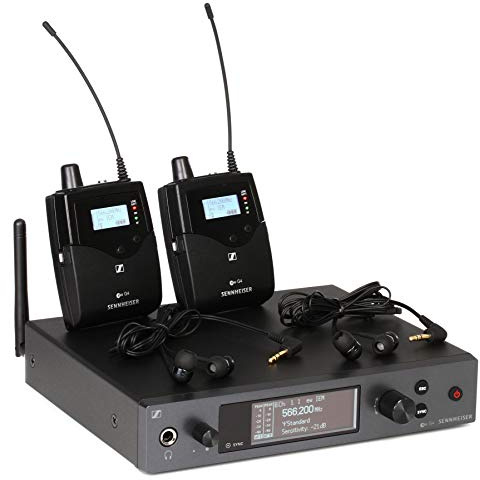 Sennheiser Pro Audio Sennheiser ew IEM G4-Twin-G in Ear Monitor System w/ 2 Belt Packs Range (566-608Mhz), Dual Beltpack