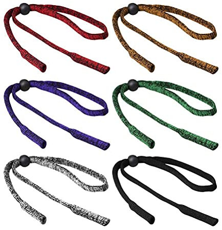 kuou 6 Pieces Glasses Strap, Soft Sport Eyeglasses Straps Adjustable Non-Slip Eyewear Retainer Glass Cord Lanyard for Reading Sports Outdoor