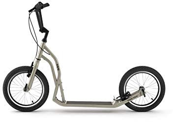 Yedoo S1616 Tretroller - bis 150 kg, mit Luftreifen 16/16 - Kickscooter für Erwachsene mit verstellbarem Lenker, Cityroller (silvergold)