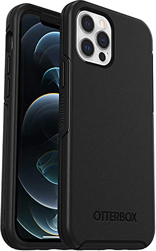 OtterBox Symmetry Case for iPhone 12 / iPhone 12 Pro, Shockproof, Drop proof, Protective Thin Case, 3x Tested to Military Standard, Antimicrobial Protection, Black