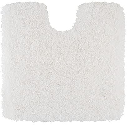 PANA VIENNA Premium badmatta • Hög floor badrumsmatta • Duschmatta • Toalettmatta • halkfri • absorberande • Storlek: 45 x 45 cm med WC-utsnitt • Färg: Vit