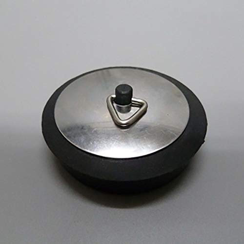 Saneaplast TAPON Lavabo/Bidet/BAÑERA con EMBELLECEDOR 55MM Goma/Chapa Negro/INOX 321214