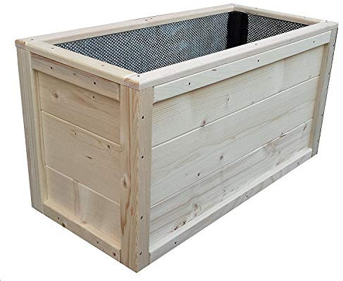 TOTAL WOOD 2012 Pflanzgefäß aus Holz mit Vasen-Topf mit Innenmantel für Pflanzen 70x40x40 cm Verwendung im Innen- und Außenbereich