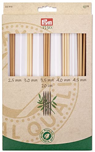 Prym 222910 Strumpfstricknadeln Prym 1530, Set 20 cm, 2,50 mm - 4,50 mm, Holzfarben