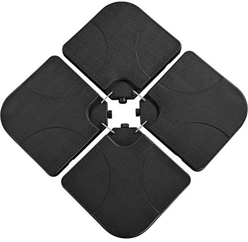 Yaheetech Cantilever Parasol Base 4Pcs Overhanging Parasol Weights Patio Banana Umbrella Stand Total 80KG Sand or 60L Water Fillable
