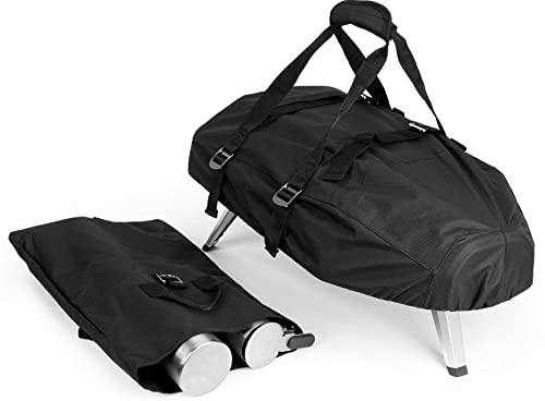 onlyfire Housse de Four à Pizza pour Ooni Fyra 12, 600D PVC | Bâche Imperméable et Anti-UV avec Sac Séparé pour Trémie et Cheminée, Accessoire pour Four à Pizza Extérieur