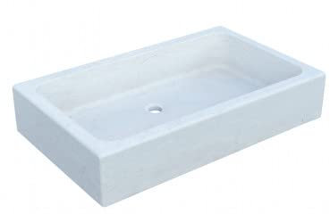 Biscottini Lavandino in marmo 100x60x20 cm | Lavandino da esterno e interno | Lavabo da appoggio pietra | Lavandino cucina