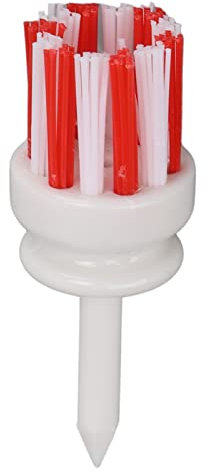 OUKENS Golf Tees Brush, Golf Tees Plastic Long Ball Base Low Friction Brush Support Tee Golf Gift for Men and Women Long Distance Hit Training(54mm-Weiß rot)