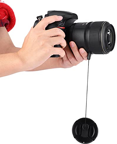 Lens Rear Cover Camera Lens Caps Anti Dust Protective Camera Lens Cover Cap with Anti Lost String Rope Black Camera Accessory Holder Kit (55MM)