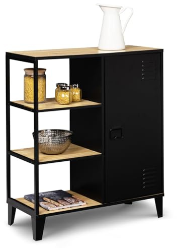 IDMarket - Buffet d'appoint 70 cm 3 étagères et Placard Ester