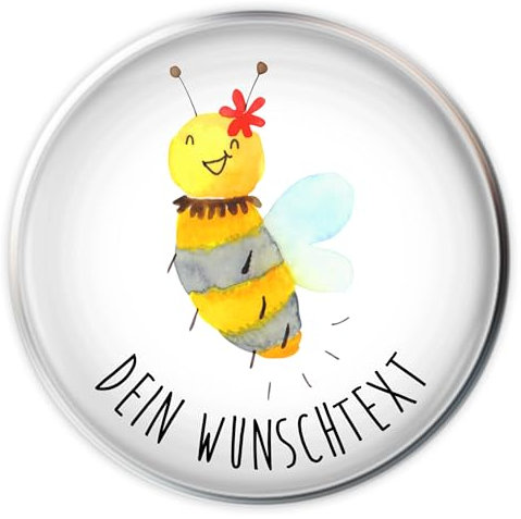 Mr. & Mrs. Panda Waschbeckenstöpsel selbst gestalten Biene Blume - Personalisierte Geschenke, Abflussstöpsel mit Wunschtext, personalisiert, Waschbeckenstopfen Namen, individuell gestaltbar