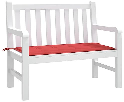 FOZICV Bankauflage Rot 120x50x3 cm Wasserdicht Stoff Sitzkissen Universellen Design Gartenbank-Auflage Dekorative Funktion Außenbereich Sitzpolster Witterungsbeständig