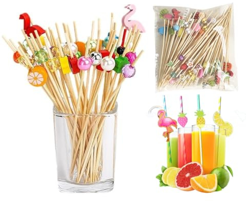 MWUMRCM Brochetas Cócteles Comunion, Palillos para aperitivos,12cm Color Palos de Frutas Palillos de Cóctel Suministros Fiesta para Sándwich Aperitivos de Fiesta Cócteles Aperitivos Pasteles Fiesta