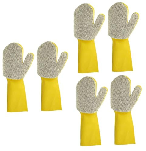 Beaupretty 6pcs Kitchen Dishwashing Glove Latex Sponge Cleaning Tool Vinyl Gloves Oil Resistance