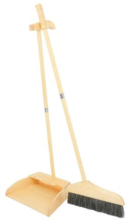 ROMISBABA Juego De Escoba Doméstica y Recogedor Kit 1 Unidad Escoba De Mango Largo Cerdas Suaves De Pelo De Cerda Negra para Limpieza De Pisos Hogar Interiores Herramientas De Limpieza Hogar