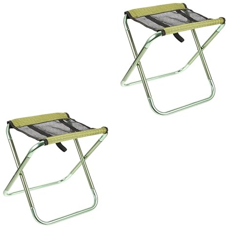 YARNOW 2 Pz sedia pieghevole da pesca sedie pieghevoli sgabello pieghevole camping chair flessibile barbecue portatile pronto poggiapiedi pieghevole sedia del trono Panno Oxford Green