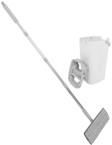FRCOLOR Trapeador con Balde Plano Sistema De Limpieza De Ventanas y Pisos Mopa con Almohadilla Lavable para Limpieza De Paredes y Suelos De Hogar