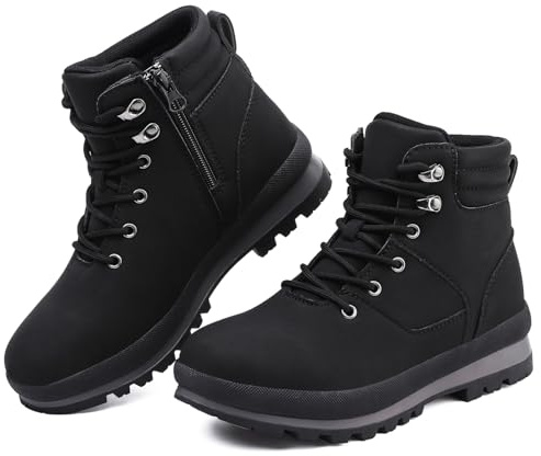 Bottes de marche pour femme - Bottines - Bottes de randonnée imperméables - Bottes mi-mollet à lacets avec fermeture éclair - Légères et antidérapantes - Bottes de trekking d'extérieur - Bottes de