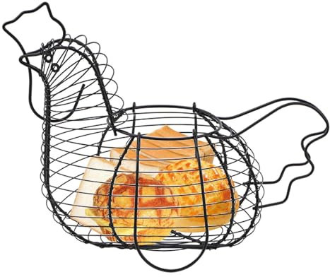 Eierkorb aus Draht für Hühner: Eiersammler mit großer Kapazität, multifunktionaler Sammelkorb, ideal für die Aufbewahrung von Lebensmitteln, Obst und Eiern, Metallkonstruktion