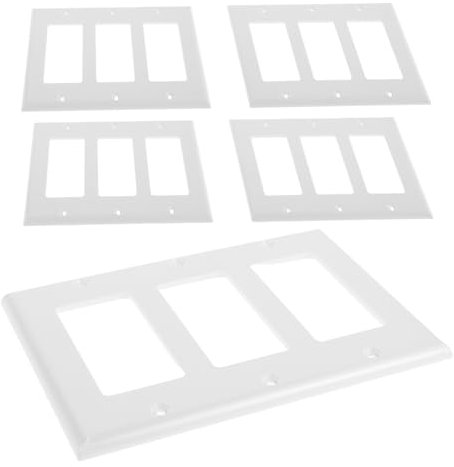 Veemoon Decorativa Blanca Para Interruptor Triple Placa De Pared De Plástico Para Interruptor Para Tomacorriente Para Luz Unidades Panel