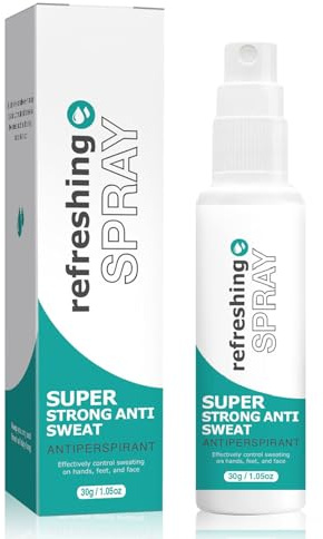 Antitranspirant Deo Spray gegen starkes Schwitzen, Anti Transpirant Damen Herren, Antitranspirant starkes Schwitzen bei Hyperhidrose, Antiperspirant am Kopf, Hände & Gesicht, mit Langzeitschutz 30ml
