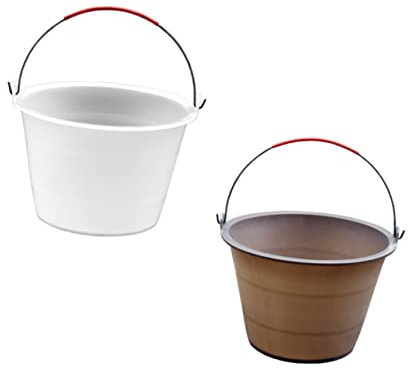 Veemoon 2pcs Thickened Cement Buckets for Construction Site Plastic Storage Barrels Wear Resistant and Sun Multipurpose Heavy Duty Containers for Outdoor Use