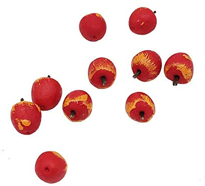 Miniature Dollhouse Furniture 10Pcs Red Apple Set – 1/12 Scale Doll House Accessories Realistic Mini Houses Resin Fruit Model for Kitchen Scene, Pretend Play Toy for Kids Boys Girls Playhouse Decorati